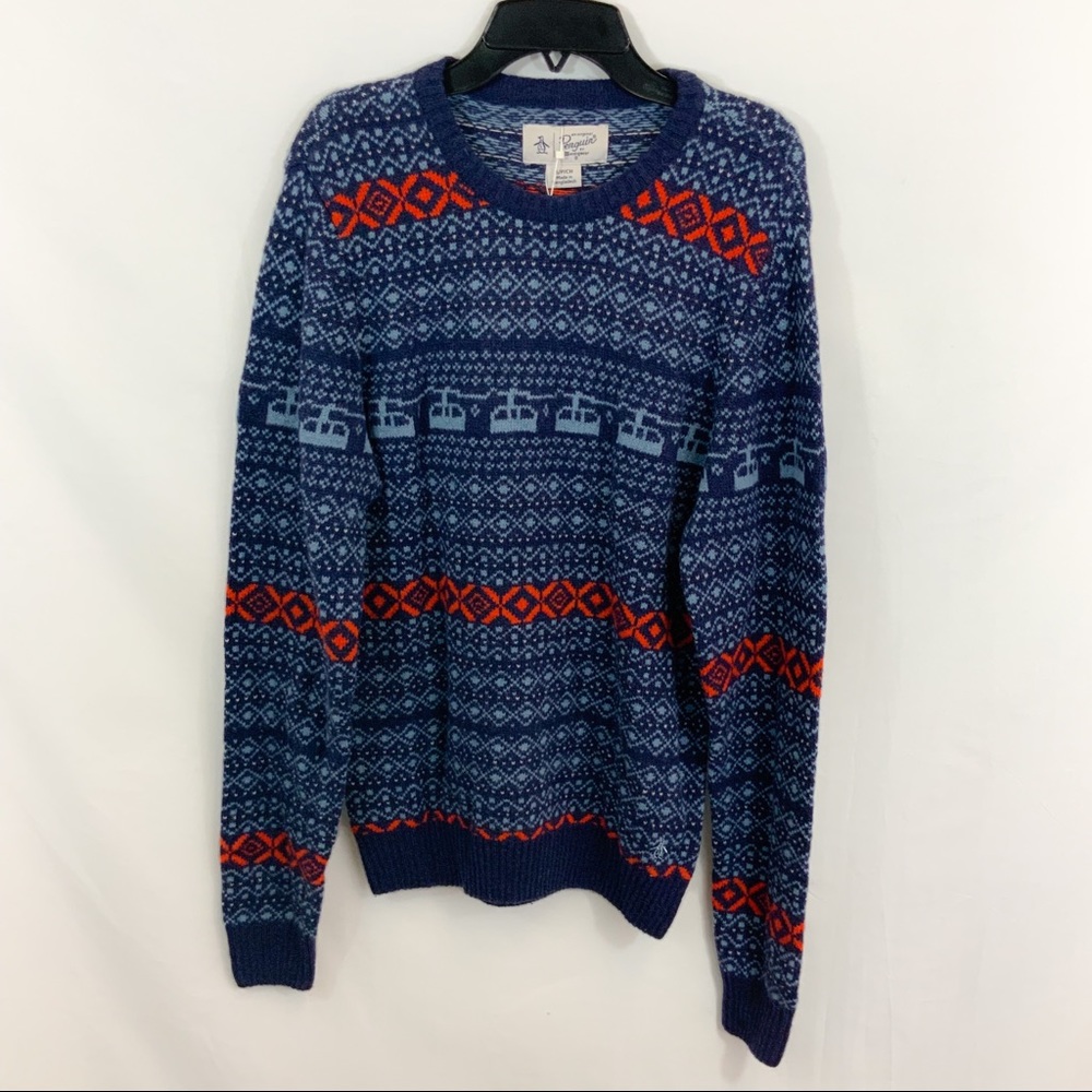 New Original Penguin Ski Lift Fair Isle Sweater